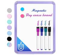 VUSIGN Small White Board Dry Erase, 22 x 28 cm Magnetic Dry Erase Board, Mini Whiteboard with Markers for Kids, Students, Fridge, Wall, Locker, Purple