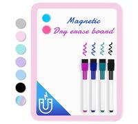 VUSIGN Small White Board Dry Erase, 22 x 28 cm Magnetic Dry Erase Board, Mini Whiteboard with Markers for Kids, Students, Fridge, Wall, Locker, Pink