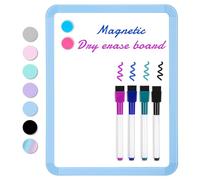 VUSIGN Small White Board Dry Erase, 22 x 28 cm Magnetic Dry Erase Board, Mini Whiteboard with Markers for Kids, Students, Fridge, Wall, Locker, Blue