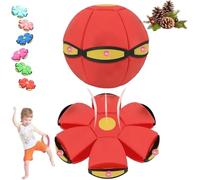 Vutlace Magic Ball, Kid's Magic Metaball, 2-in-1 Bouncing Ball with 6 Light, Magic Flying Saucer, Dual Form Freely Switchable, Parent-Child Interaction, Suitable for Indoor & Outdoor Use (Red)