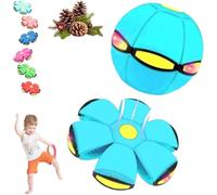 Vutlace Magic Ball, Kid's Magic Metaball, 2-in-1 Bouncing Ball with 6 Light, Magic Flying Saucer, Dual Form Freely Switchable, Parent-Child Interaction, Suitable for Indoor & Outdoor Use (Light Blue)