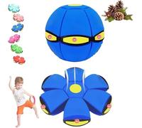 Vutlace Magic Ball, Kid's Magic Metaball, 2-in-1 Bouncing Ball with 6 Light, Magic Flying Saucer, Dual Form Freely Switchable, Parent-Child Interaction, Suitable for Indoor & Outdoor Use (Blue)
