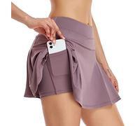 VUTRU Women's Tennis Skirts High Waist Athletic Skorts Pleated Mini Golf Skirts with Pocket Sports Running Skater Skirts with Inner Shorts Purple