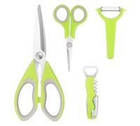 Vutyvve Kitchen Scissors, Stainless Steel Blades, Kitchen Gadgets and Accessories Set, Scissors, Y-Shaped Rotary Peeler, Bottle Opener, Set of 4
