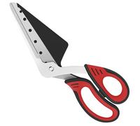 Vutyvve Pizza Scissors with Removable Pizza Spatula, Food Grade Sharp Stainless Steel Blades, Soft Grip, Multifunctional Kitchen Scissors, 27 cm, Red/Black