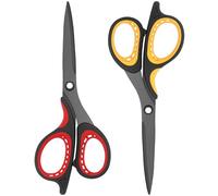 Vutyvve Titanium Scissors Set, Sharp Stainless Steel Blades, Soft Grip Handles, Ideal for Home, Office, School and Crafts, Red Black/Yellow Black 2 Piece Set