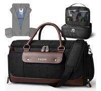 Vuudh Carry on Garment Bag for Travel - Convertible Garment Duffle Bags for Men Women with Shoe Compartment, 2 in 1 Hanging Suitcase Suit Travel Bags 3pcs Set, Black, Fashion