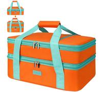 Vuudh Expandable Casserole Bag, Double Tier Insulated Hot or Cold Food Bag, Lasagna Holder for Picnic, Beach, Travel, or Gifts