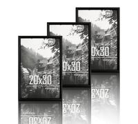VUVUZULA Picture Frame 20 x 30 cm Black Wood Frame Set of 3 Photo Frames MDF Frame Poster Frame