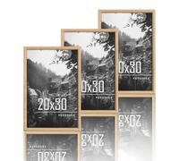 VUVUZULA Picture Frame, 20 x 30 cm, Oak Wooden Frame, Set of 3, MDF Frame, Poster Frame, Natural