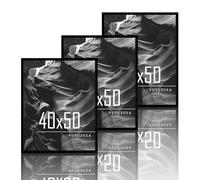 VUVUZULA Picture Frame 40 x 50 cm Black Wood Set of 3 Wooden Photo Frames MDF Frame
