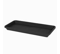 VUWEZ 2 Pack of Plastic Plant Tray Saucer Rectangular 20 21 inch, Planter Trays Saucers for Indoors Outdoor, Plant Water Drip Tray for Flower Pot Planter, Windowsill Trays (8.5 X 21'', Black)
