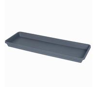 VUWEZ 2 Pack of Plastic Plant Tray Saucer Rectangular 30 inch, Planter Trays Saucers for Indoors Outdoor, Plant Water Drip Tray for Flower Pot Planter, Windowsill Pots Trays (8 X 30'', Gray)