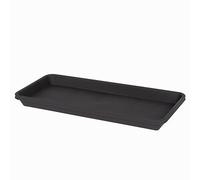 VUWEZ 2 Pack Plastic Plant Tray Saucer, Rectangular, Indoors Outdoor, Water Drip Tray for Flower Pot Planter, Windowsill (6 X 11 Inch, Brown)