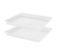 VUWEZ Plant Saucer Growing Tray, Seed Starter Tray Rectangular, Heavy Sturdy Plastic Plant Saucers Drainage Trays, Plant Drip Trays for Pots, Seed Starter Growing Pots (11 x 9 inch, 2 Pack)