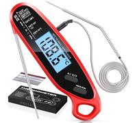 Vuwwey Instant Read Meat Thermometer Digital for Cooking with Dual Probe, Big Backlit & Calibration, Food Thermometer for Oven, Candy, BBQ, Grill, Smoker & Oil Fry, Gifts for Men, Kitchen Essentials