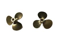 Vuzmode 1PC Model Brass Propeller Dia 30mm 3-blade Paddle Aperture M3 Soldering Positive Reverse Mini Props, For RC Simulation Boat DIY Parts Boat Propeller Metal(1pair)