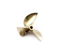Vuzmode 1PC Model Petrol Ship Copper Propeller 3-blade Paddle Aperture 6.35mm Marine Props, For RC Racing Speed Boat Dia 67mm/70mm/72mm Boat Propeller Metal(7016 70x1.6x6.35mm)