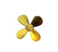 Vuzmode 1PCS Alloy 4-blade Propeller 26mm Diameter Full Immersion Paddles Left/Right Props 3mm Aperture, For 1:200 Boat Model DIY Parts Boat Propeller Metal(1pcs left)