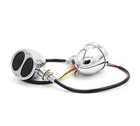 Vuzmode 2 Pcs LIGHT Turn Signals, for Harley, Cruiser Chopper Cafe Racer Vintage Indicator 12V Amber Mark Lamp Black Chrome Housing Moto Riding Signal Indicator(Chrome)