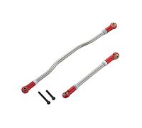 Vuzmode 2Pcs Adjustable Steering Links Metal Rod End 1/10 RC Crawler Car Axial Capra 1.9 Unlimited Trail Buggy RTR And Kit Rc Car Suspension Link(Red)