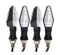 Vuzmode 2PCS Motorcycle LIGHT Turn Signal Light Indicator Blinker Decorative Lamp 12V Double Side Flasher LTZ400 PCX CB400 Cafe Racer Moto Riding Signal Indicator(Two pair)