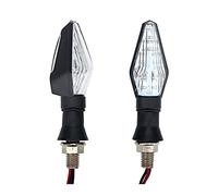 Vuzmode 2PCS Motorcycle LIGHT Turn Signal Light Indicator Blinker Decorative Lamp 12V Double Side Flasher LTZ400 PCX CB400 Cafe Racer Moto Riding Signal Indicator(One pair)