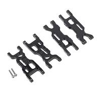 Vuzmode 4Pcs Metal Front And Rear Suspension Arm Set, for Losi, for 1/18 Mini-T 2.0 2WD Stadium RC Truck Car Upgrade Parts Rc Suspension Arm(Black)