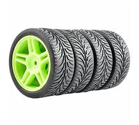 Vuzmode 4pcs Rubber Tires ABS Wheel, for HSP, for HPI, 1:10 On-Road Car RC 905-8007 Toy Car Offroad Rubber Wheels(905G-8007)