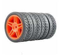Vuzmode 4pcs Rubber Tires ABS Wheel, for HSP, for HPI, 1:10 On-Road Car RC 905-8007 Toy Car Offroad Rubber Wheels(905R-8007)