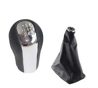 Vuzmode 5 6 Speed Chrome & Leather Manual Gear Shift Knob Shifter Lever Handle Stick, for Toyota, for Corolla, Estate E12 2001-2007 Vehicle Gear Knob(BLACK 6 speed set)