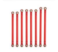 Vuzmode 8pcs/lot Internally Threaded Aluminum Link With M3 Rod End Set 313mm Wheelbase 1/10 RC Crawler, for Axial, for SCX10 RGT 86100 Rc Suspension Arm(Red)