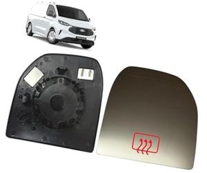 Vuzmode All, for Transit Custom/Tourneo Custom Heated Clip on Mirror Glass Complete with Backing Plate Right Hand/UK Drivers Side/Off Side 2023 2024 Wing Mirror Glass