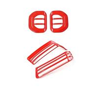 Vuzmode Car Wheel Eyebrow Lamp Mirror Turn Signal Decoration Cover Kit, for Jeep, Wrangler JL Gladiato JT 2018+ Car Accessories Headlight Lens Cover(Red)