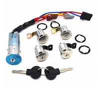 Vuzmode COMPLETE SET IGNITION SWITCH DOOR LOCK CYLINDER WITH 2 KEYS, for Citroen, BERLINGO XSARA PICASSO 1999-2005, for Partner, 1996-2008 9170G3 252522 Car Door Lock Actuator Replacement