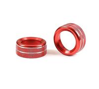 Vuzmode For Smart, 2016-2021 No Screen Version Aluminum Alloy Car Audio Volume Control Button Knob Circle Cover Sticker Car Air Conditioning Knob Trim(Red)