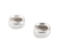 Vuzmode for Smart, 2016-2021 No Screen Version Aluminum Alloy Center Console Volume Audio Adjust Knob Trim Ring Cover Car Air Conditioning Knob Trim(Silver)