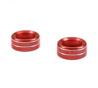 Vuzmode for Smart, 2016-2021 No Screen Version Aluminum Alloy Center Console Volume Audio Adjust Knob Trim Ring Cover Car Air Conditioning Knob Trim(Red)