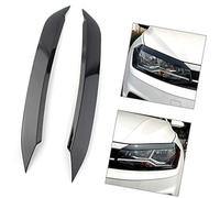Vuzmode Glossy Black Head light Headlamp Eyebrow Eyelid Cover Trim Fits, for VW, for POLO, 2019 Headlight Eyebrow Trim