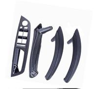 Vuzmode LHD RHD Car Interior Inner Door Leather Pull Handle Bracket Trim Cover, for BMW, E70 E71 X5 X6 2007-2013 Auto Accessories Replacement Door Panel Handle(Black LHD-CF-Hige)