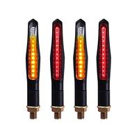 Vuzmode LIGHT Turn Signal Light Built Relay E24 Flowing Motorcycle Signals DRL Stop Lamp Flash Lighting Braking Blinker Motorcycle Turn Signal Indicator(Silver)