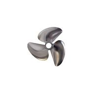 Vuzmode Magnesium Aluminum Alloy Props CNC 3-blade Reverse Paddle Aperture 6.35mm Propeller, For RC Brushless Powered Model Ship Boat Propeller Metal