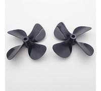 Vuzmode RC Boat Propeller 5mm 4-Blades 55mm 60mm 75mm PC LH RH Submerged Prop, For RC Boat Tug Bait Fishing Boat Marine ROV Watercreft Boat Propeller Metal(1Pair 75mm LH and RH)