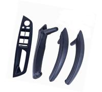 Vuzmode RHD LHD Inner ABS Outer Leather Cover Door Pull Handle Inside Armrest Trim Panel Assembly, for BMW, X5 X6 E70 E71 2007-2013 Replacement Door Panel Handle(LHD-Black-Hige)