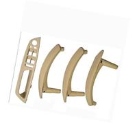 Vuzmode RHD LHD Inner ABS Outer Leather Cover Door Pull Handle Inside Armrest Trim Panel Assembly, for BMW, X5 X6 E70 E71 2007-2013 Replacement Door Panel Handle(RHD-Beige-Hige)