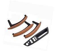 Vuzmode RHD LHD Inner ABS Outer Leather Cover Door Pull Handle Inside Armrest Trim Panel Assembly, for BMW, X5 X6 E70 E71 2007-2013 Replacement Door Panel Handle(RHD-Brown-Standard)