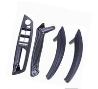 Vuzmode RHD LHD Inner ABS Outer Leather Cover Door Pull Handle Inside Armrest Trim Panel Assembly, for BMW, X5 X6 E70 E71 2007-2013 Replacement Door Panel Handle(Black LHD-CF-Standard)