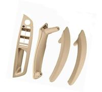 Vuzmode RHD LHD Inner ABS Outer Leather Cover Door Pull Handle Inside Armrest Trim Panel Assembly, for BMW, X5 X6 E70 E71 2007-2013 Replacement Door Panel Handle(LHD-Beige-Standard)