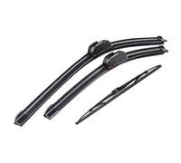 Vuzmode Wiper Front + Rear Wiper Blades Set Kit, for Kia, for Sorento, MK1 2002-2009 Windshield Windscreen Rear Window 24"+18"+14" Rear Wiper Blade(BLACK Left hand drive)