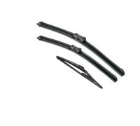 Vuzmode Wiper LHD Front & Rear Wiper Blades, for Fiat, 500 312 2007-2017 Windshield Windscreen Front Rear Window 24''14''12'' Rear Wiper Blade(BLACK Right-hand drive)